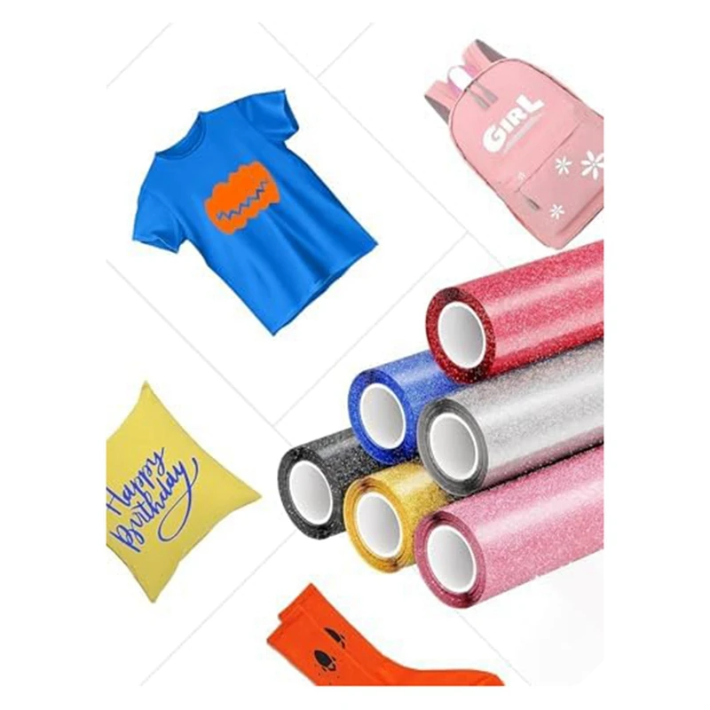 Glitzer Wärme übertragung Vinyl 6er Pack, 30,5x91cm htv Auf bügel vinyl