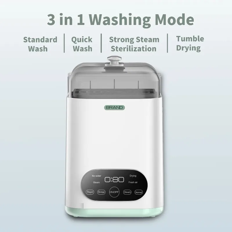 Baby Milk Bottle Washer Cleaner Steam Disinfection Sterile Powerful Drying Mini Automatic Washing Machine for Baby Care