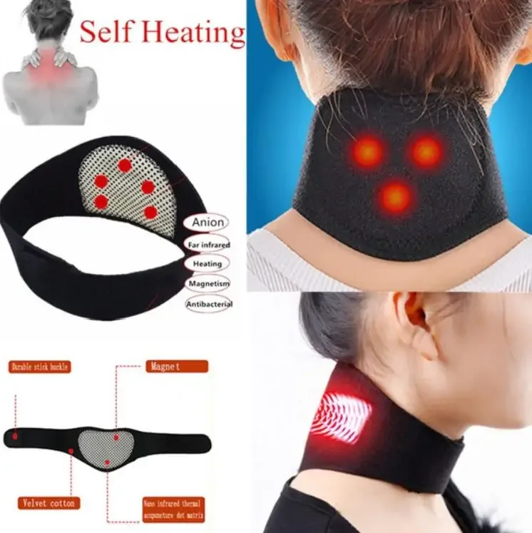 

1/2/3pc Magnetic Neck Support Tourmaline Belt Magnet Therapy Self-heating Brace Wrap Neck Protect Band Massager Belt Health Care