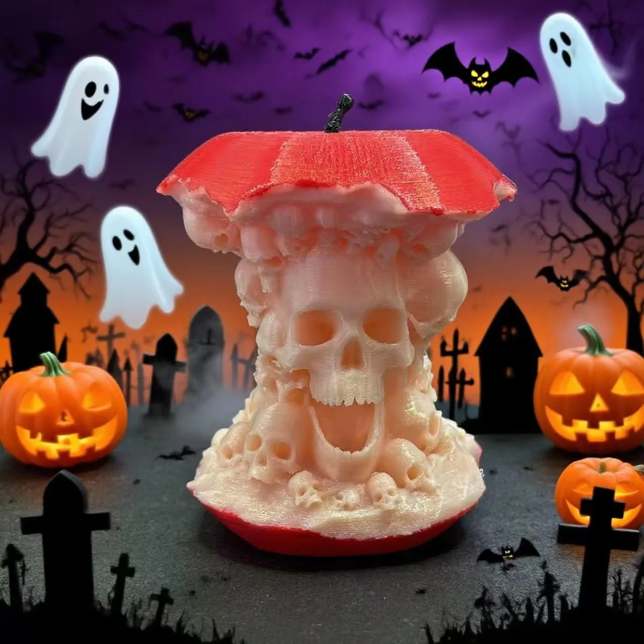 

New Creative Skull Apple Easter Home Living Room Bedroom Desktop Decoration Gift 3D Printed Crafts Ornament