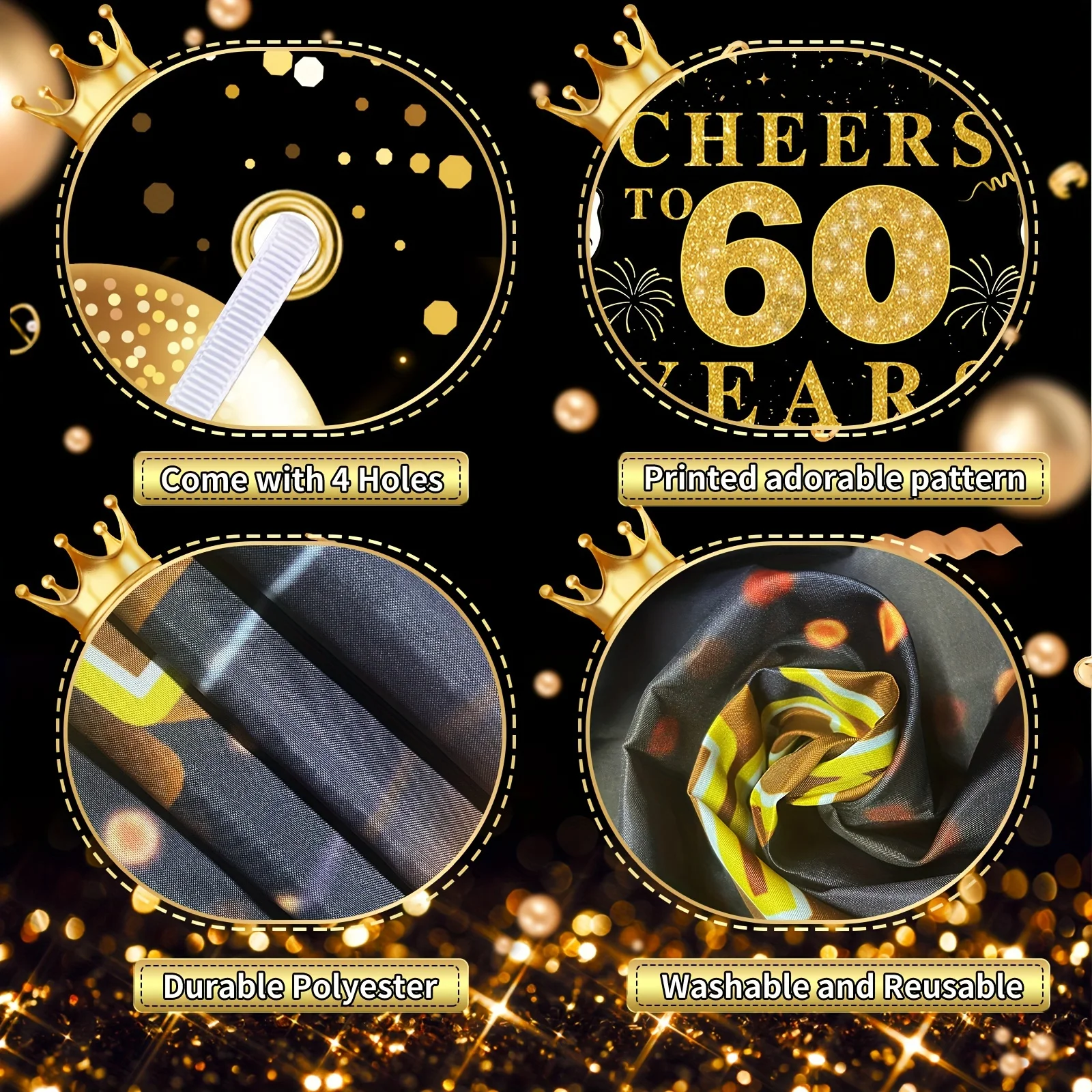 Dekorasi pesta latar belakang - Party Banner Gold ulasan dan harga