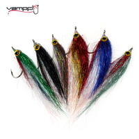 Vampfly Wounded Ice Dub Minnow Flies Slowly Sinking Carbon Steel Hook Bait Fishing Flies For Bass Trout Saltwater Fishing Lure