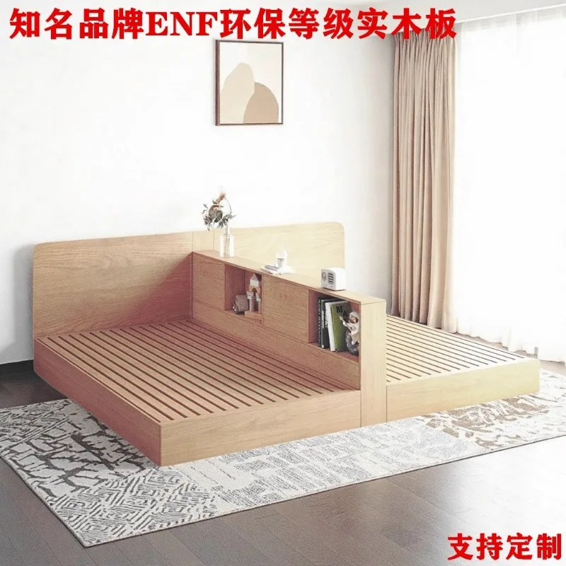Tatami partition is simple, children's one room is transformed into two beds, storage solid wood bed