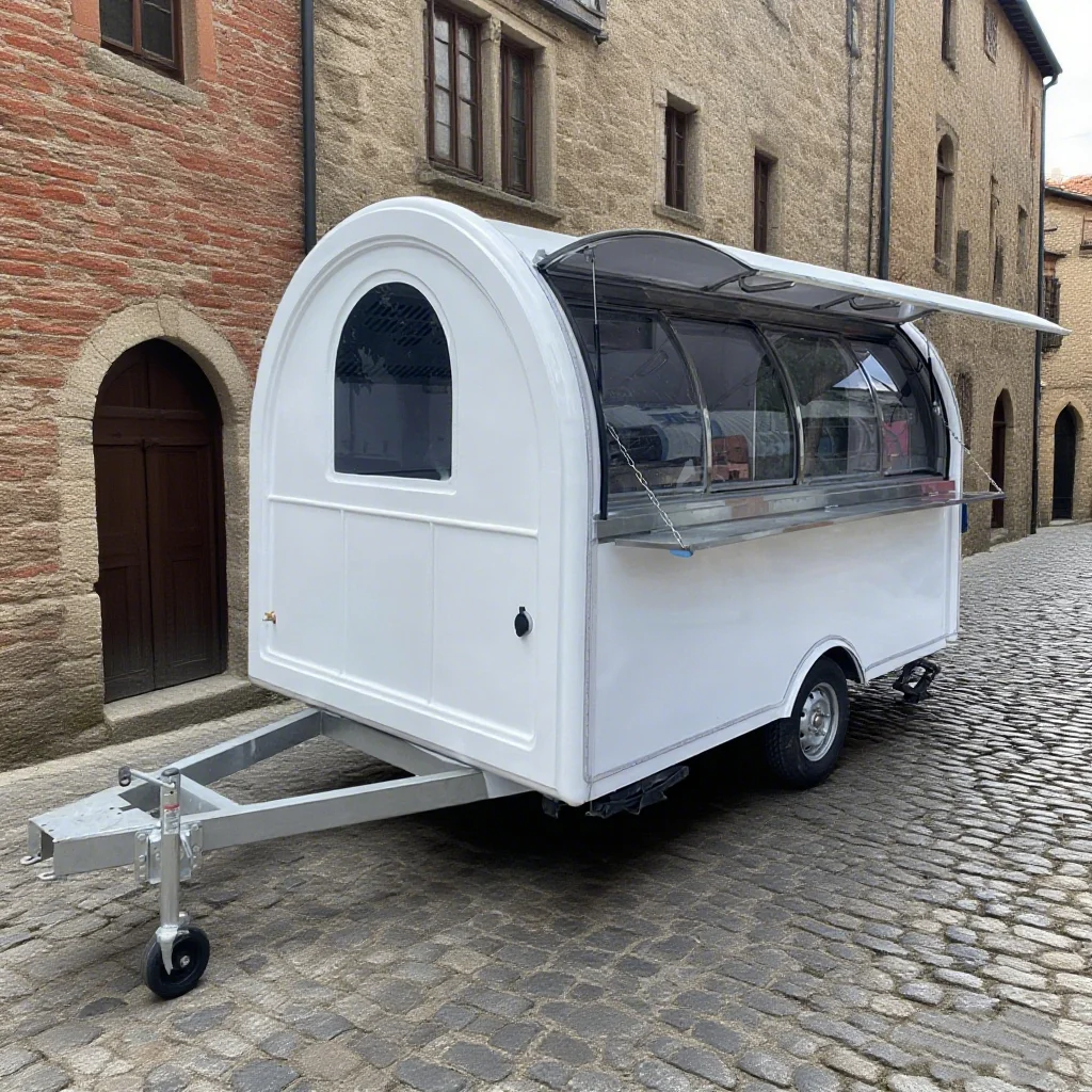 Custom Square Mobile Food Van Doner Kebab Mobile Kitchen BBQ Trailer Food Truck for Sale