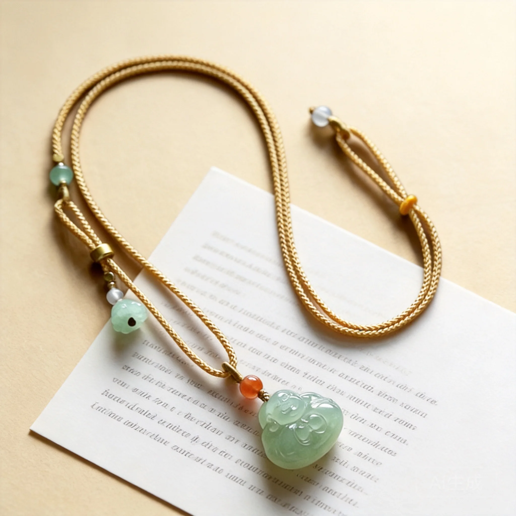 Chinese Style Natural Hetian Jade Light Green Laughing Buddha Pendant Adjustable Drawstring Necklace Lucky Blessing Wealth Bring