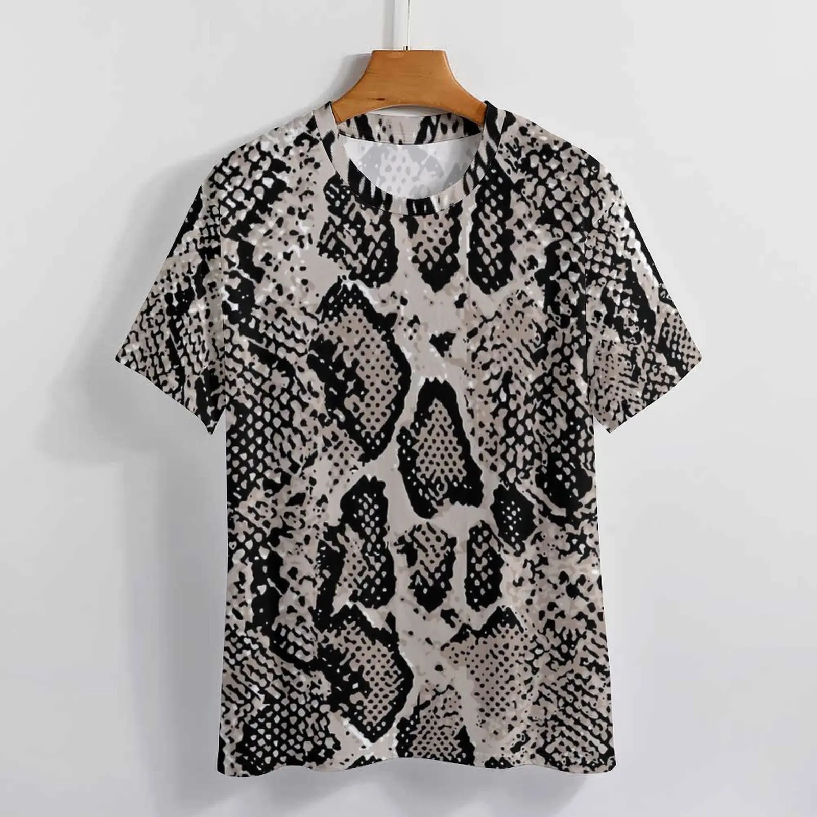 المعتاد بيثون جلد الثعبان تي شيرت ريترو طباعة الشارع نمط تي شيرت قصيرة الأكمام المرأة الهيب هوب التي شيرت الصيف ملابس مخصصة #4