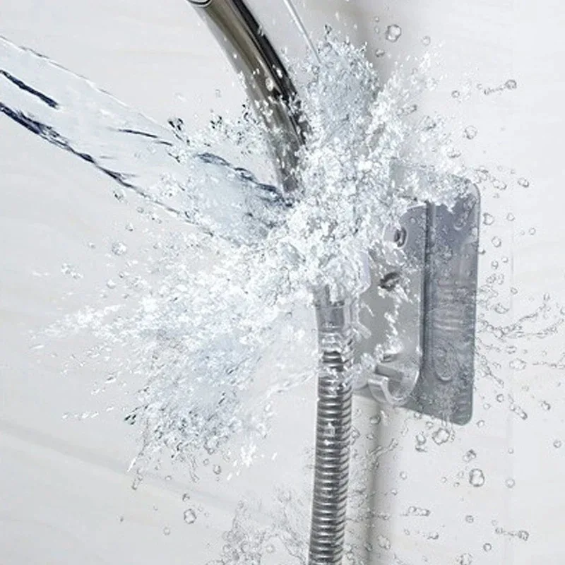 Strong Adhesive 90° Aluminum Wall Gel Mounted Shower Head Holder Adjustable Bathroom Accessories Stand Bracket