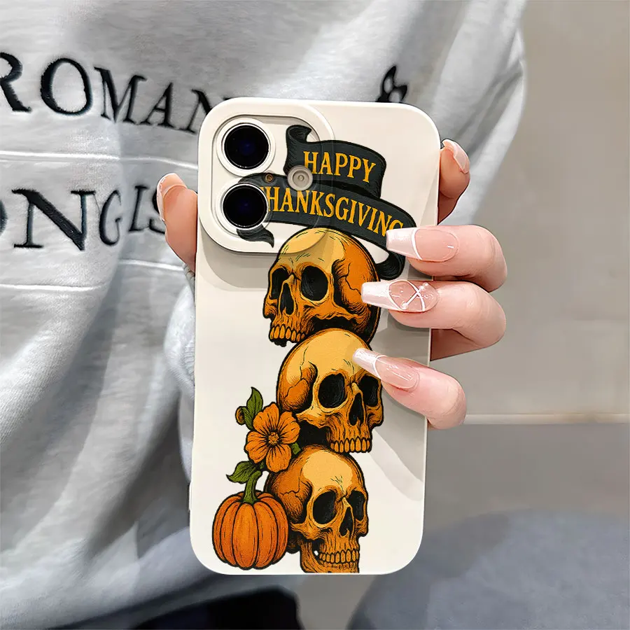 

Skull and Pumpkin Patterned phone cases for iPhone 17 to 11 Pro Max Plus