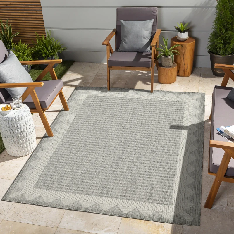 

Sunshine GC_HAR2015 Silver 7 ft. 10 in. x 10 ft. 3 in. Indoor/Outdoor Area Rug