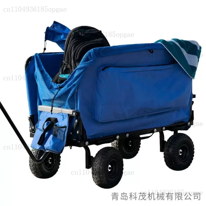3 In 1 Outdoor Seat Folding Bench Car Foldable Camping Trolley Can Sit And Lie Down To Pull Goods Multi-function