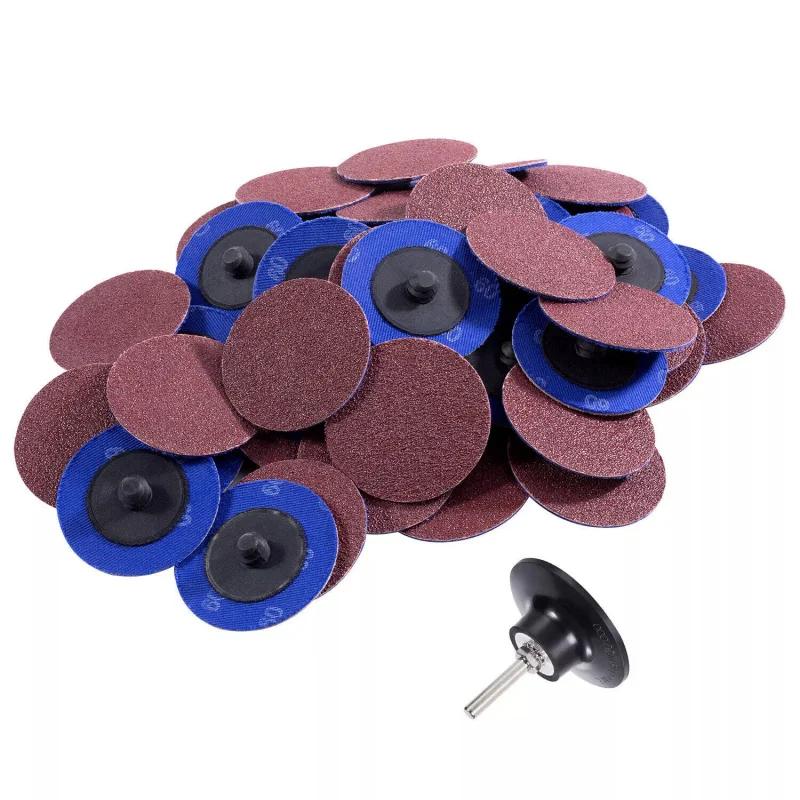 46pcs-set 50sets-ctn 2 In High Efficiency Quick Change Sanding 36 60 120 Grit Roll Lock Disc Resin Aluminum Oxide