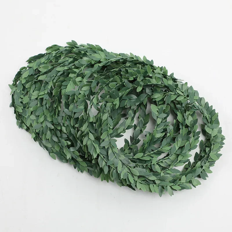 7 Meter Eisendraht, grüne Blattrebe, Hochzeit, dekorative Blumenkränze, Weihnachtsdekoration für Zuhause, günstige künstliche Pflanzen – Detail 5