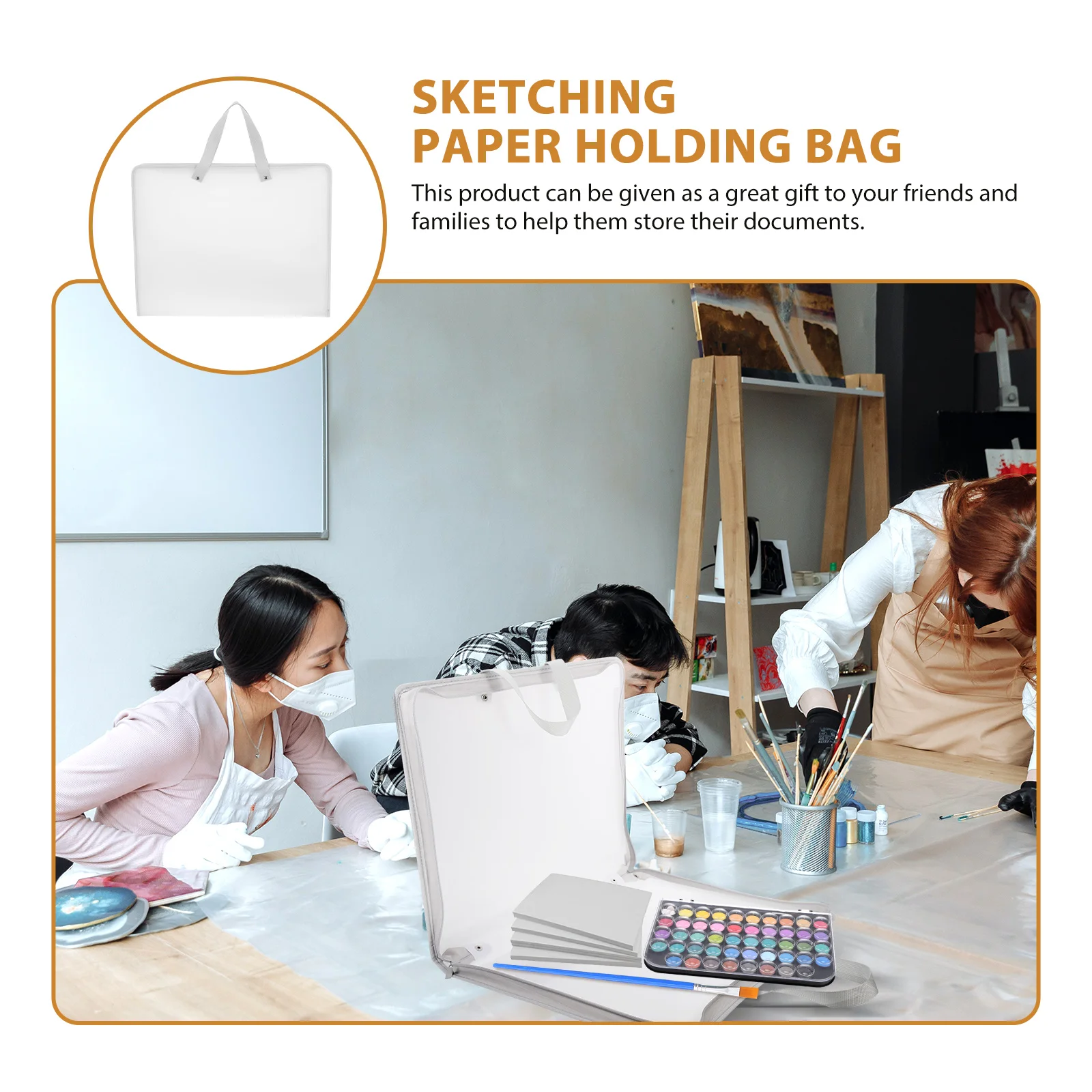 Drawing Paper Storage Bag Artwork Portfolio Folder Exam Pouch Portable Document Test Student Organizer Pp Handheld File