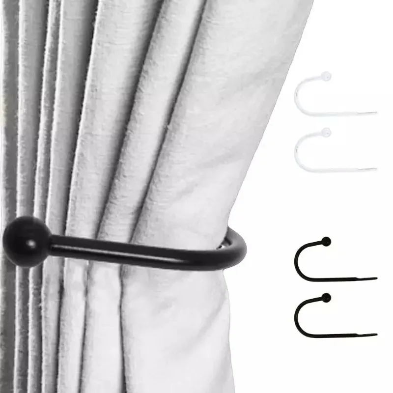 2Pcs Retro U Shaped Wall Hooks Iron Round Head Hangers Screw Mounted For Bedroom Kitchen Bathroom Entryway Home Storage