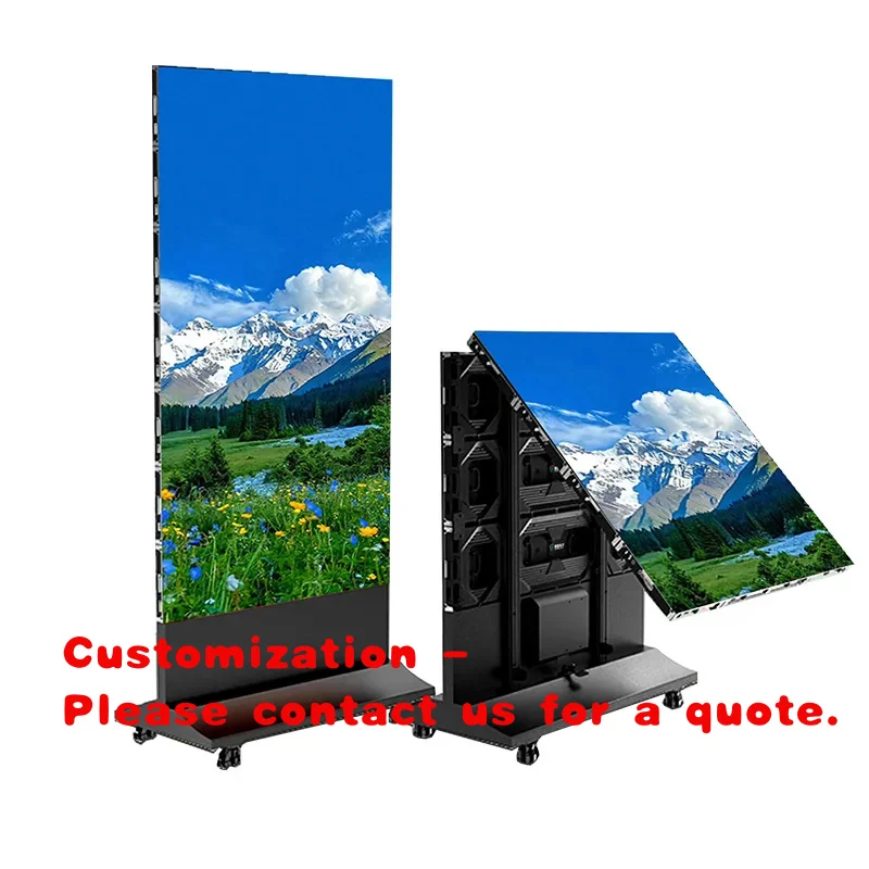 custom.P1.86 GOB LED Poster Screen Foldable Standing Movable Digital Signage Indoor Display Screen，Built-inCMS，Suitable shop