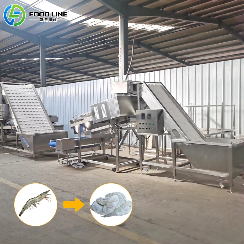Factory Price Butterfly Shrimp Peeling Machine Seafood Processing Plant Equipment FL Customized