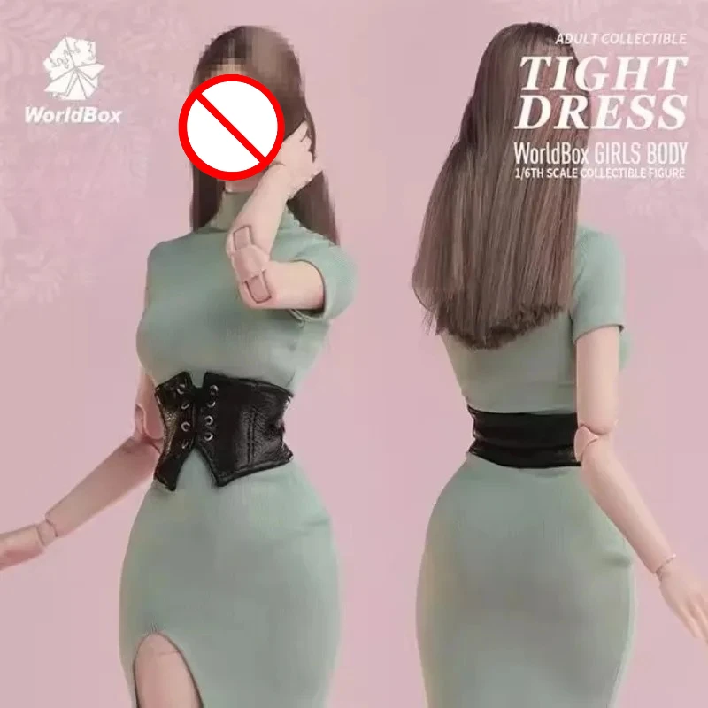 

【2025 Q4】CA016 1/6 Scale Sexy Tight Dress Pu Leather Waist Cincher Clothes Model for 12'' Female Toy Figures Body Decoration