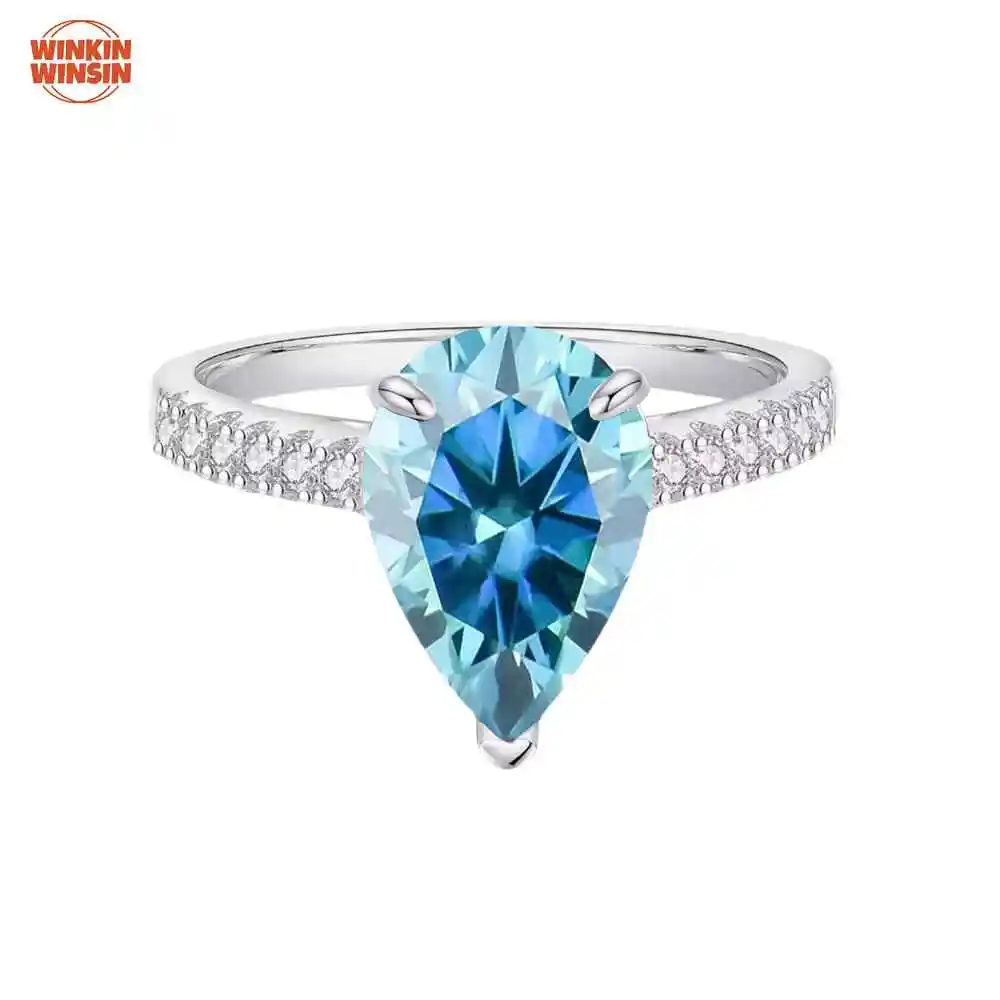 

Winkin Winsin S925 Pure Silver Moissanite Ring Luxury Versatile Design Women's Jewelry