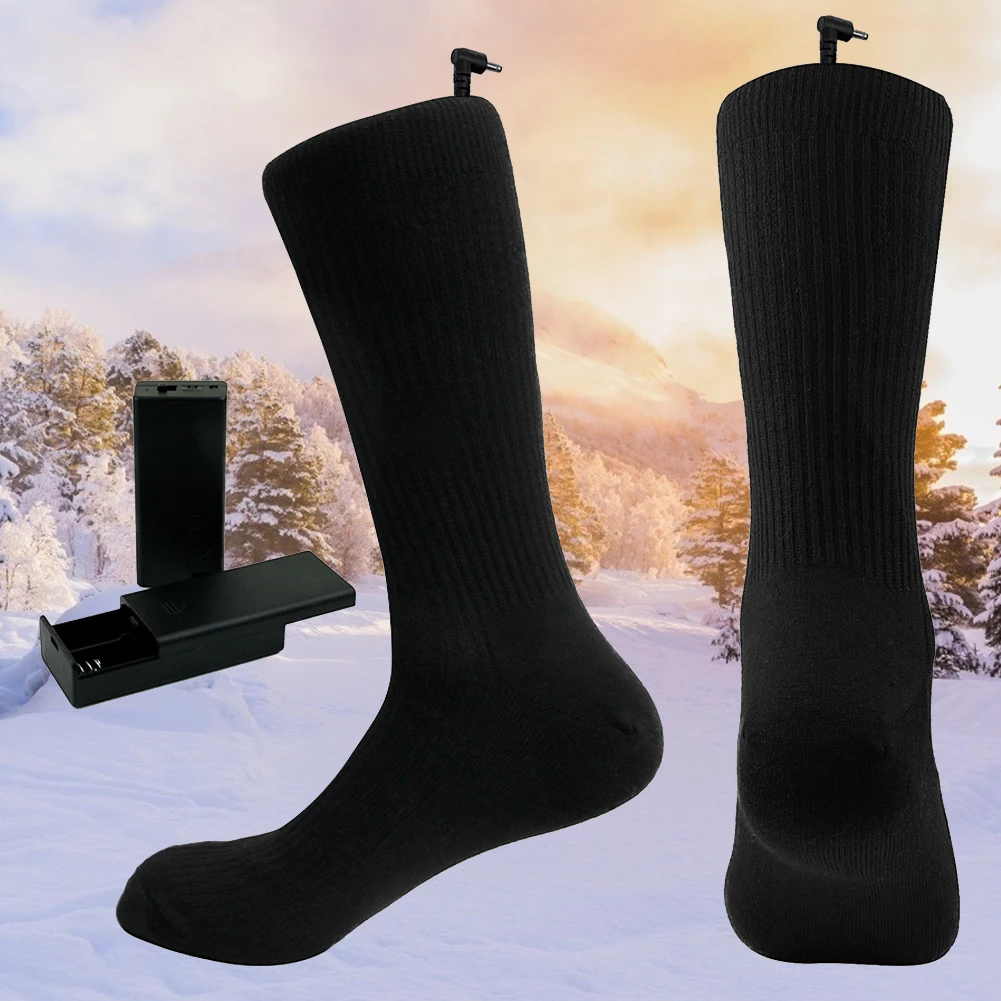 

1Pari Unisex Electric Thermal Socks Rechargable Thermal Insulated Sock Washable Breathable for Outdoor Camping Hiking Running