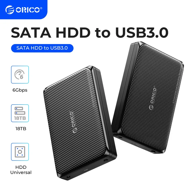 ORICO 3,5-calowa obudowa dysku twardego USB3.0 na SATA Obudowa dysku twardego 5 Gb/s typu C z obsługą zasilania 12 V/2 A UASP z funkcją automatycznego uśpienia do komputera PC