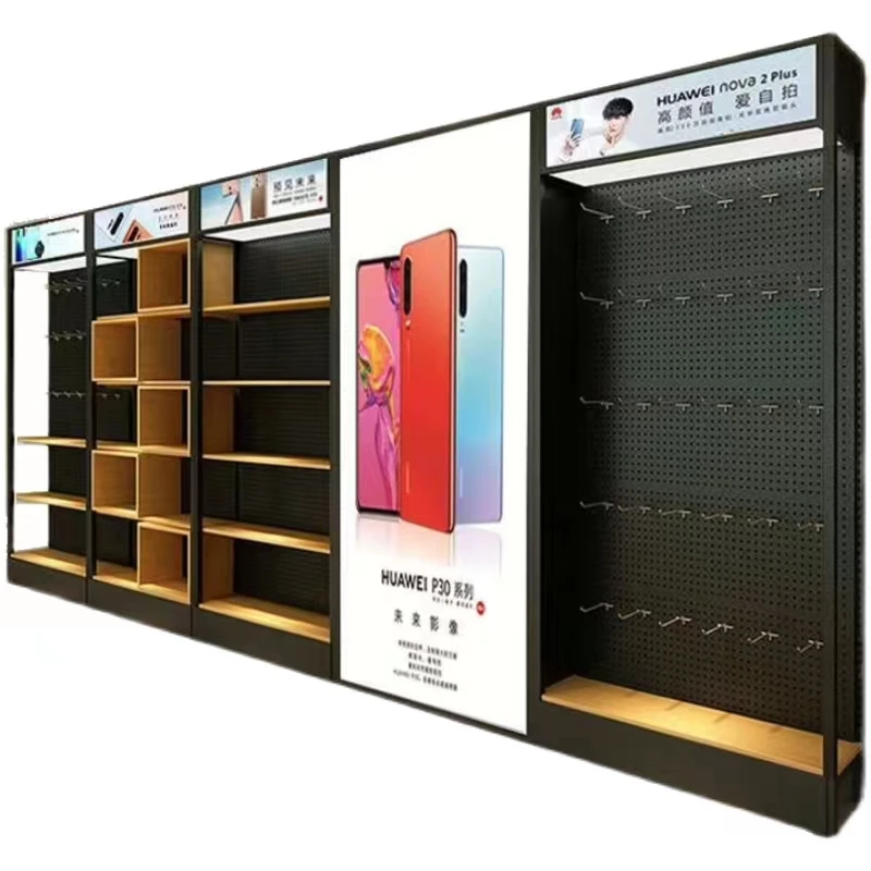 

custom，Factory Sale Metal Frame Cell Phone Store Fixtures Pegboard Hanging Cell Phone Mobile Phone Accessories Display Rack