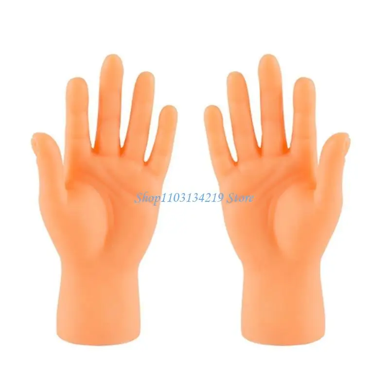 N5KC Flat Hand Funny Mini Hand Miniature Finger Puppet Tiny Left Right Hand