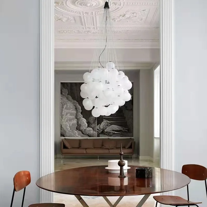 

Nordic Lamp Led Glass Balloon Chandelier Modern Minimalist Villa Staircase Empty Living Dining Room Home Decor Pendant Light