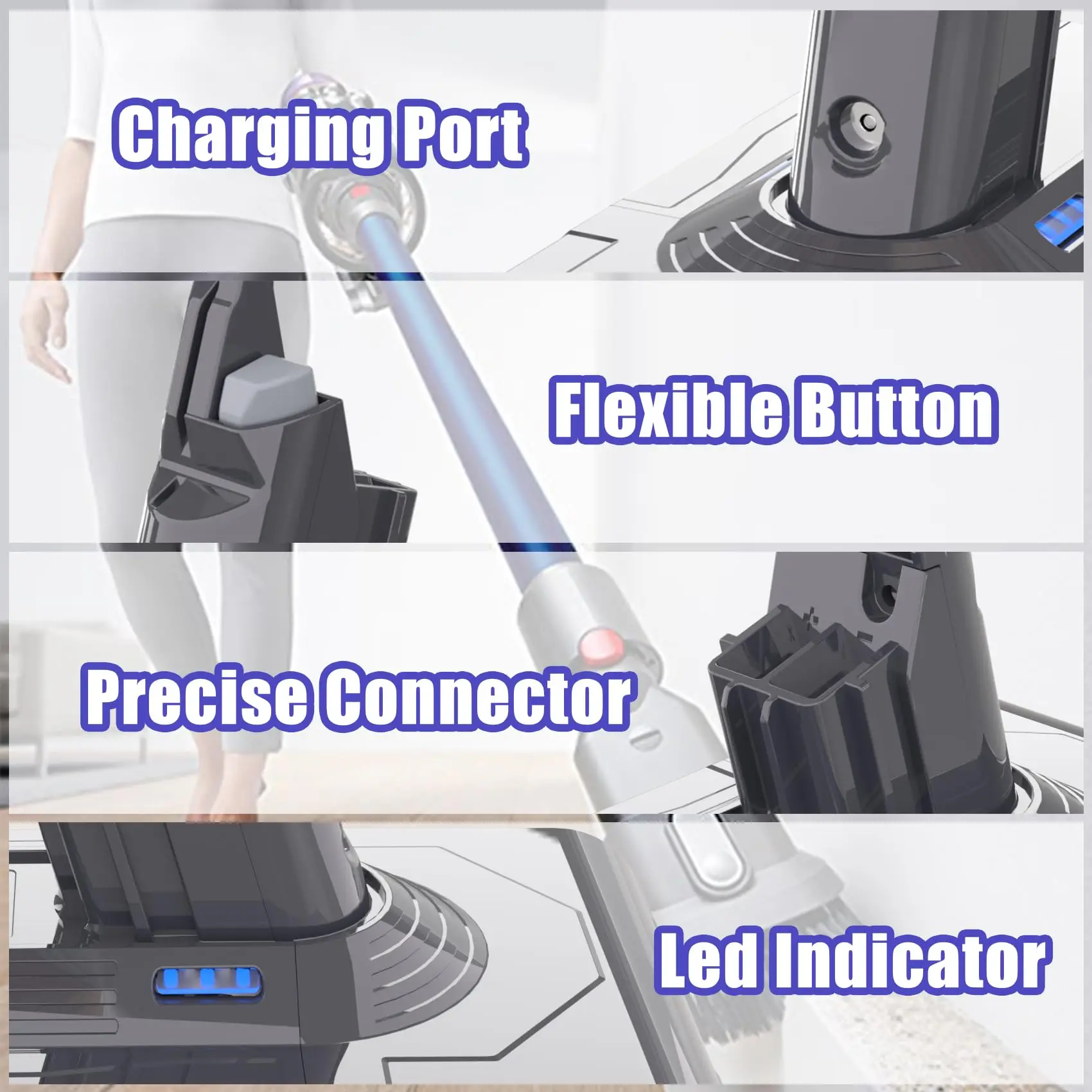 بطارية ليثيوم 18 فولت لبطارية دايسون V8، بطارية بديلة ليثيوم 4500 مللي أمبير في الساعة لدايسون V8 SV10 متوافقة مع حيوان V8، V8 المطلق، رأس المحرك V8 #2