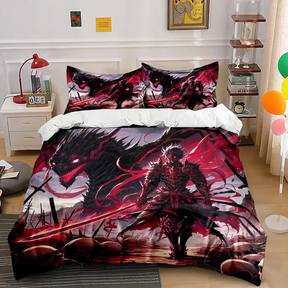 "Dragon Knight Battle Artwork Set" Bedding Set with 1 Duvet Cover 2 Pillowcases Single Double King Queen, Gift