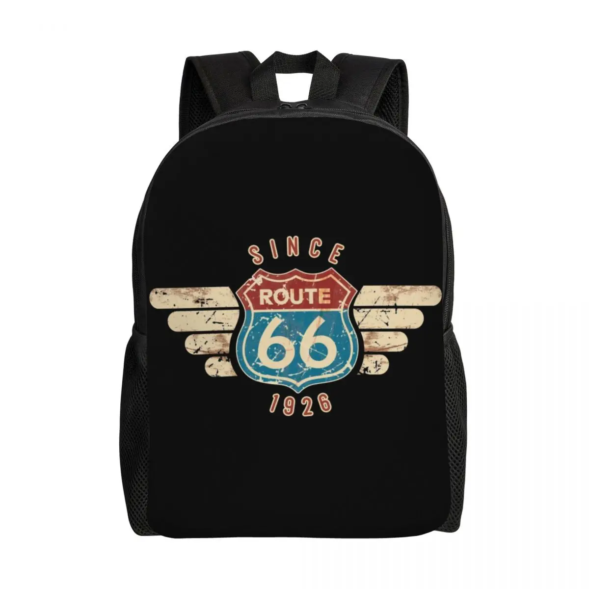 

Route 66 Sign Since 1926 Backpacks for Men Women Water Resistant School College The Mother Road Bag Print Bookbag