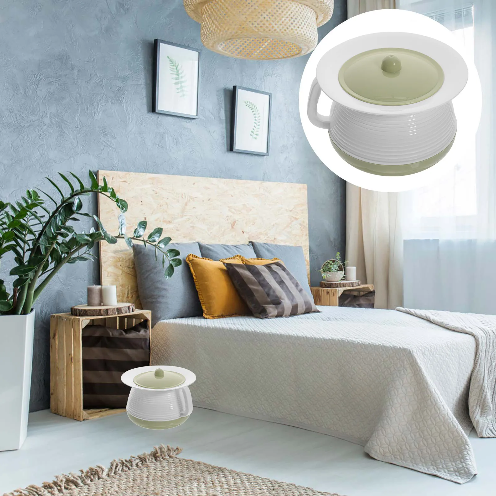 

1 set 1 Set Thickened Plastic Urinal Pot Portable Chamber Potty For Adult Home Use Durable Lightweight Spittoon Piss Pot