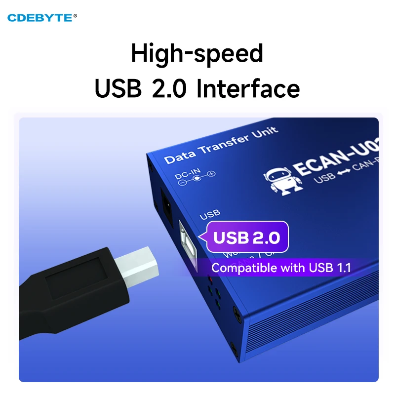 Convertidor CAN a USB, Analizador de Bus, depurador CAN2.0, transceptor bidireccional de 2 vías, relé portátil CDEBYTE ECAN-U01S