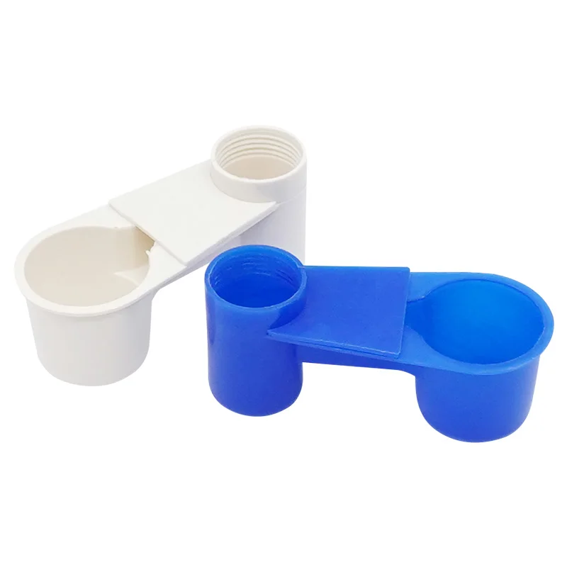 5pcs Bird Quail Drinker Cups Water Feeding Bottle Cup Chicken Pigeon Parrot Double Mouth Water Pet Automatic Drinker Cup Bowl