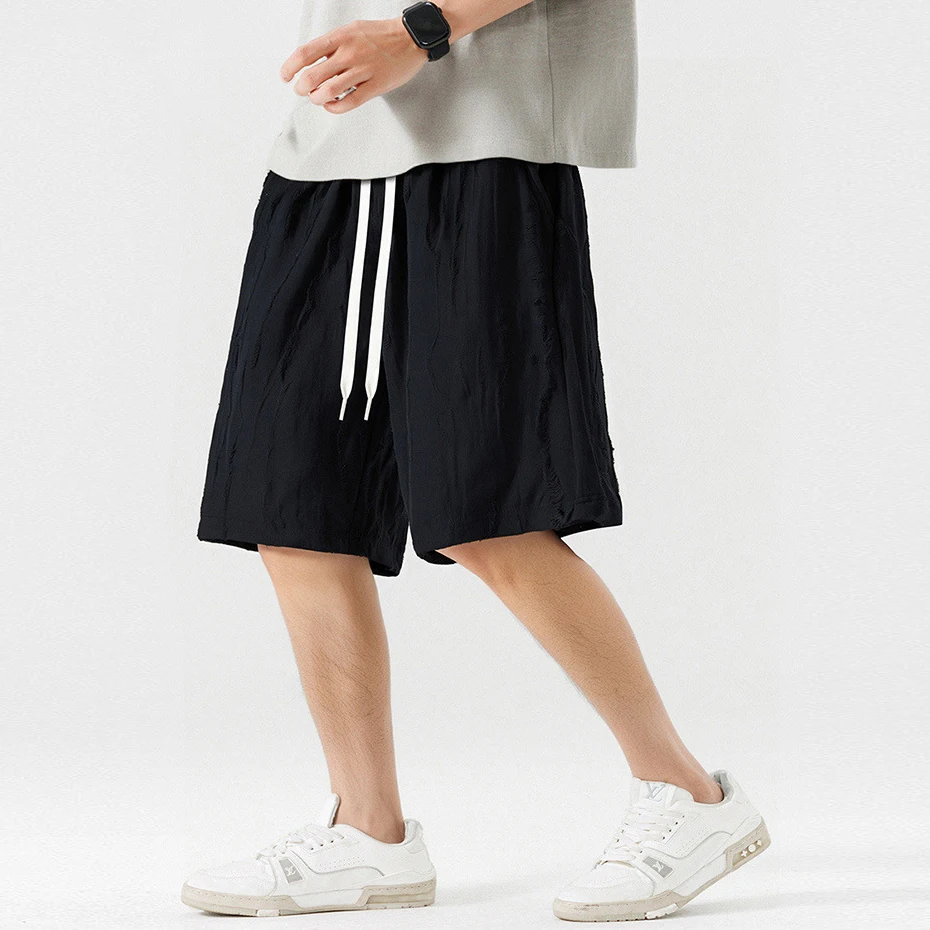 Summer Ripped Shorts Men Plus Size 8XL Shorts Fashion Casual Summer Beach Shorts Elastic Waist Short Pants Male Big Size Bottom