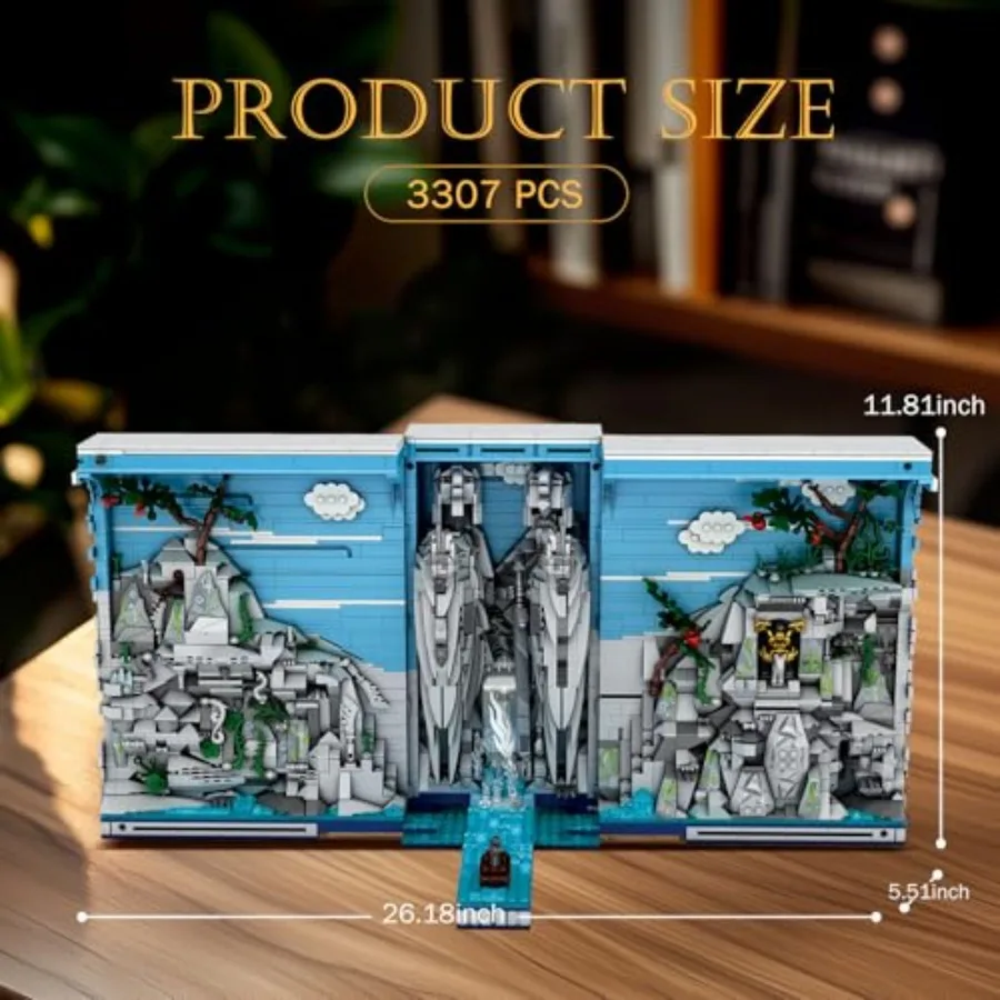 Books of The Kings Bookshelf Set with Light Book House Building Kit 66039 Bookshelf Home Decor Movie Theme Style 3307 PCS Books