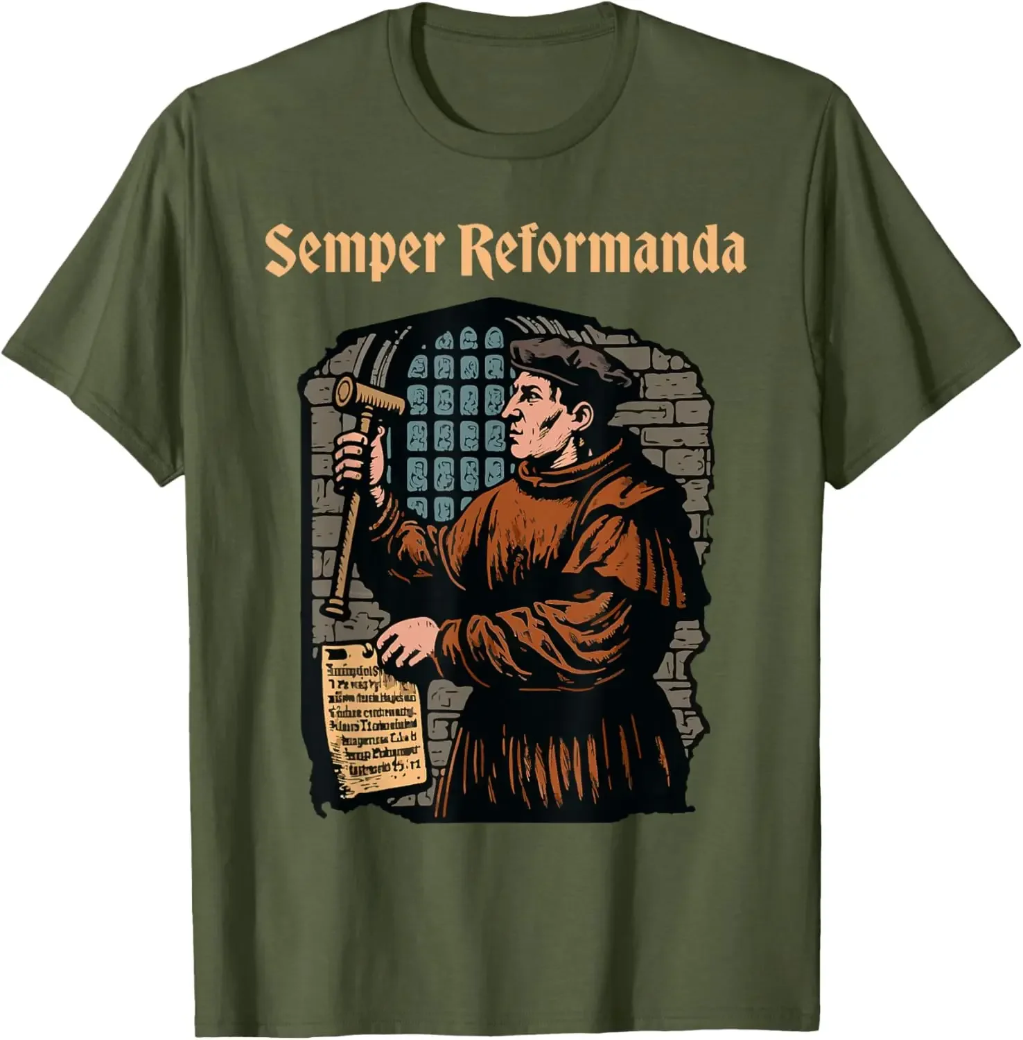 مارتن لوثر الإصلاح سيمبر إصلاحماندا كريستيان تي شيرت القطن ريترو ستريت أزياء الرجال القطن قميص قصير الأكمام تصميم