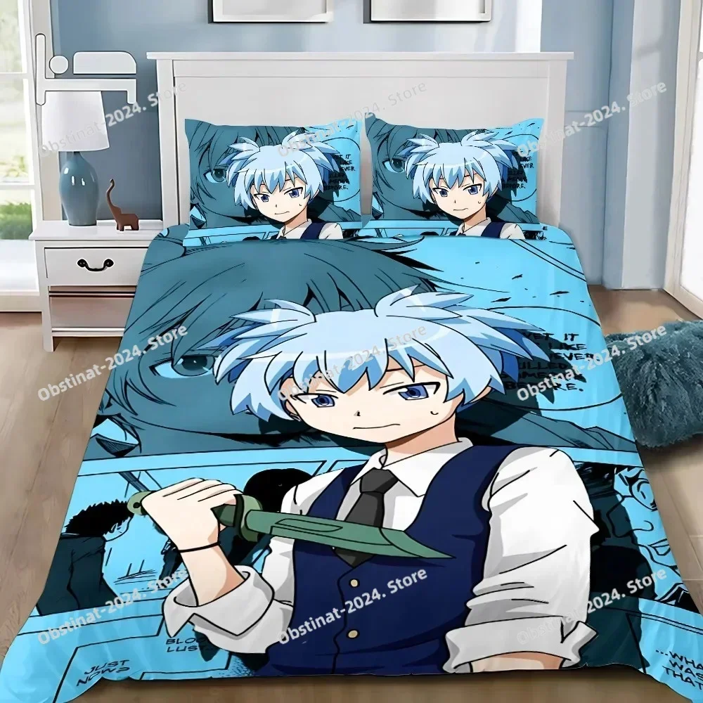 Anime Assassination ClassroomS Bedding Set Printed single Comforter Quilt Duvet Cover Pillow Case 3 Pieces Sets Kids Adult Size