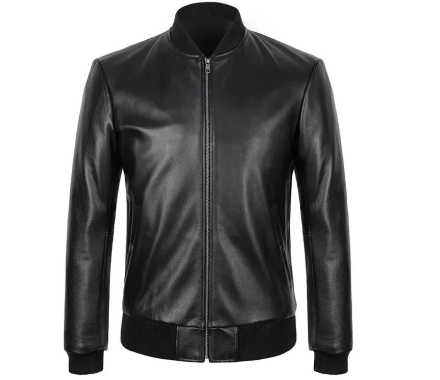 LNY!Wholesales.Plus size.Brand New casual real leather jacket.Mens cowhide coat.quality Bomber jacket.baseball style