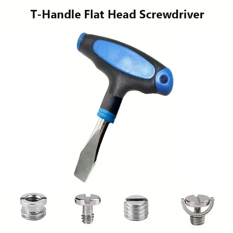 

1/4 3/8 Flat Head Screwdriver With T-Handle Grip For Quick Release Plate Camera Tripod & Monopod Slotted Screwdriver Tools Pack