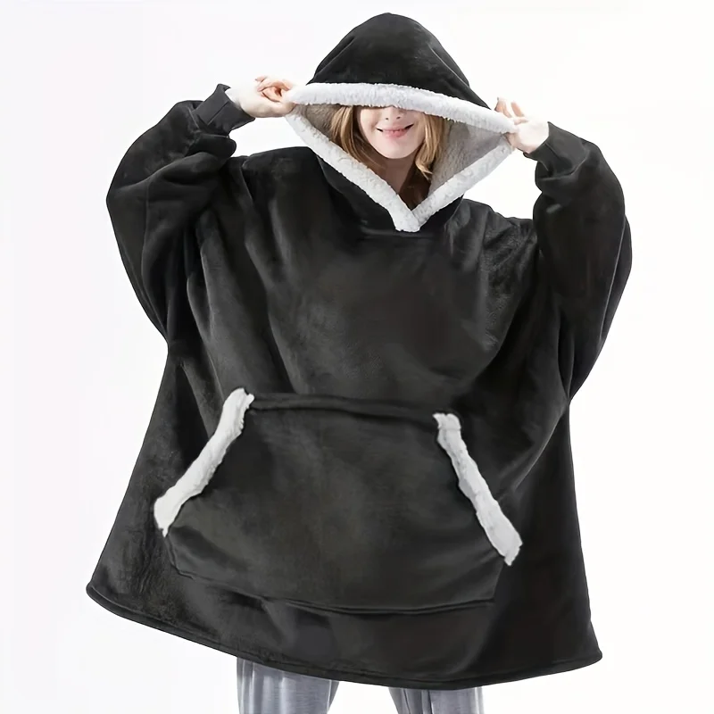 Super Soft, Warm Comfortable Hoodie With Wearable Blanket Large Pockets - Perfect Christmas Gifts For Men And Women