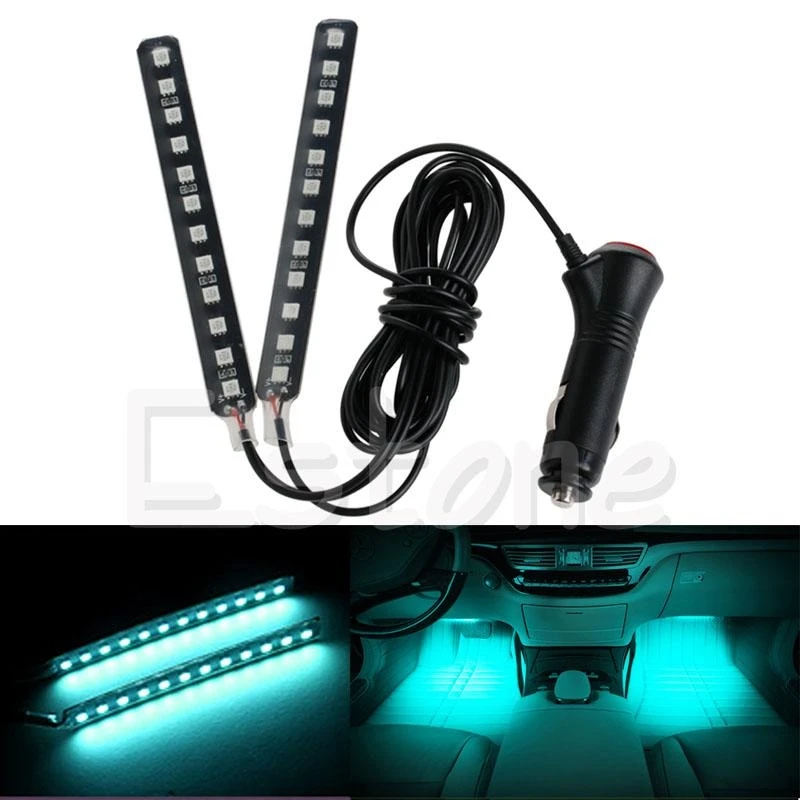 2025 New New White 2X12 LED Car Interior Footwell Floor Decor Light Strip