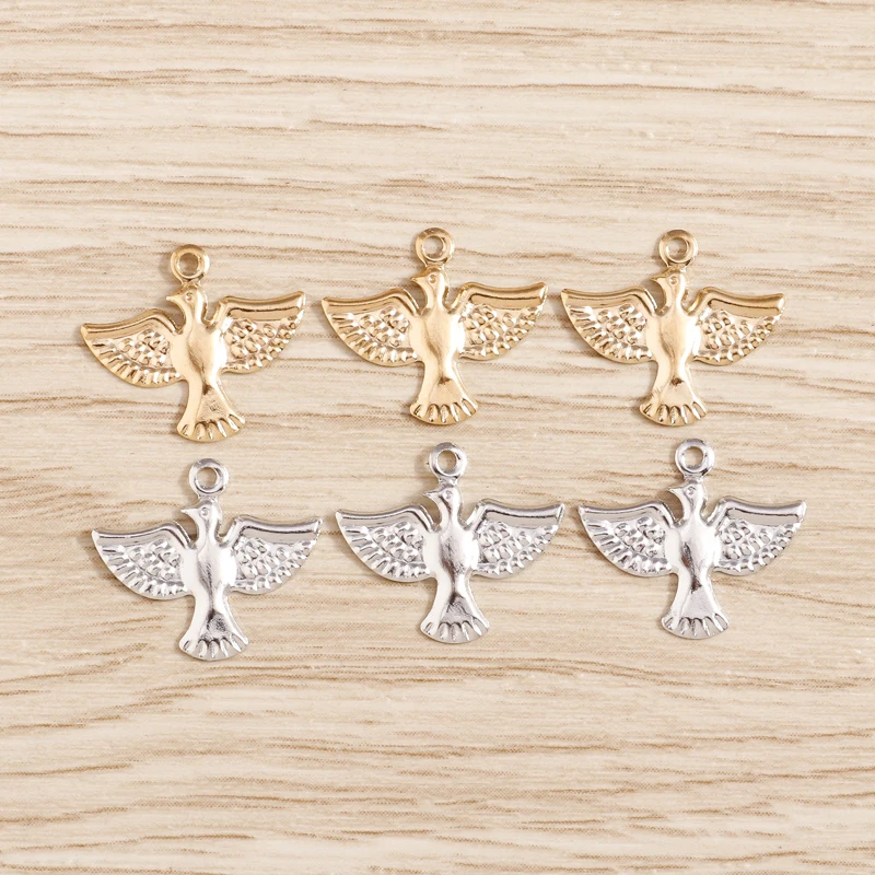 Tusember 100pcs Tiny Iron Sheet Small Pigeon Dove Charms Pendants For DIY Earring Necklace Fashion Jewelry Making