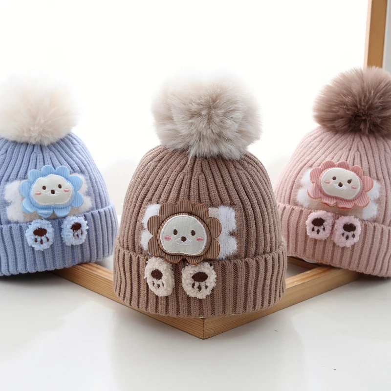 IYEAL Baby Hat Autumn/Winter Baby Boy/Girl Cute Knitted Hat Warm Outing Ear Protection Hat Knitted Hat 6-24M