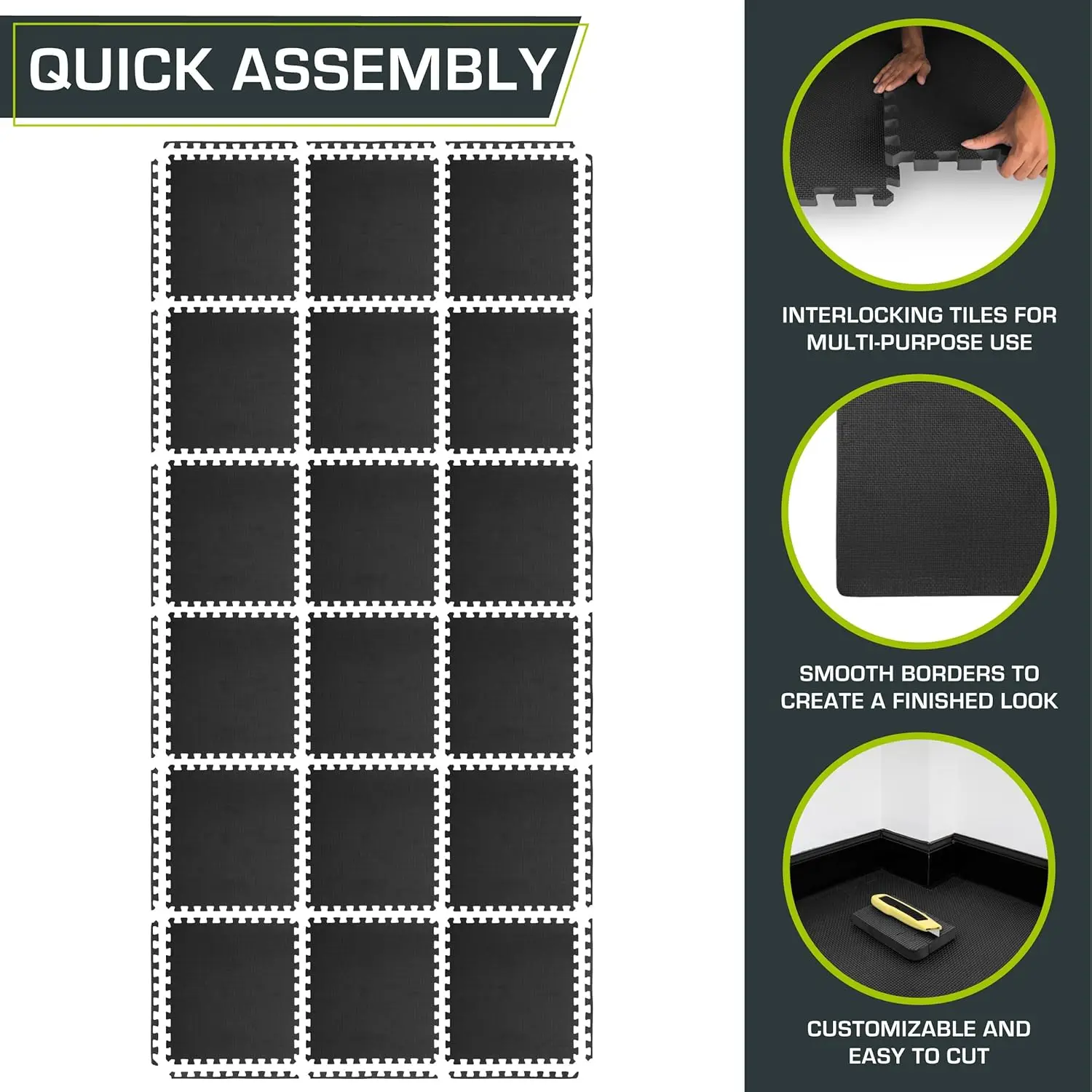 Extra Thick Puzzle Exercise Mat ¾” and 1\