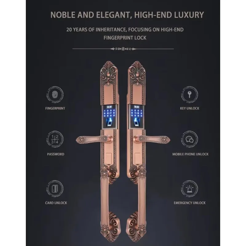

NEW In Stock Luxury Villa Fingerprint Double Door Password Lock Anti-Theft main Electronic Smart