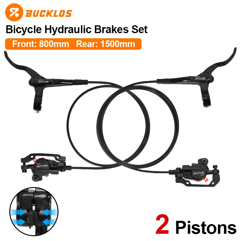 

BUCKLOS велосипедный дисковый тормоз, 2 поршня, MTB, гидравлические дисковые тормоза, 800 мм, велосипедная передняя тормозная трубка, 1500 мм, детали заднего тормоза для шоссейного велосипеда