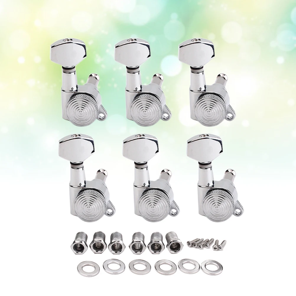

6 PCS/Set Tuner Guitar Machine Heads Tuning Pegs with Lock String Fixer Keys Tools Steel Tuners