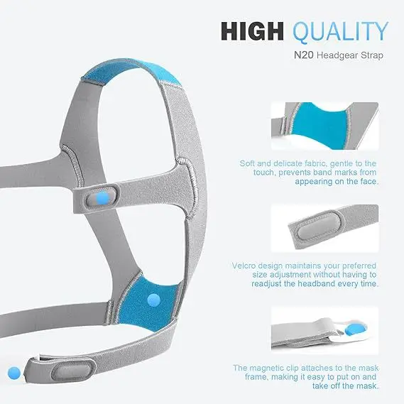 ResMed N20 respirator headband Easy removal Replacement strap No/including magnetic buckle CPAP accessories Factory wholesale