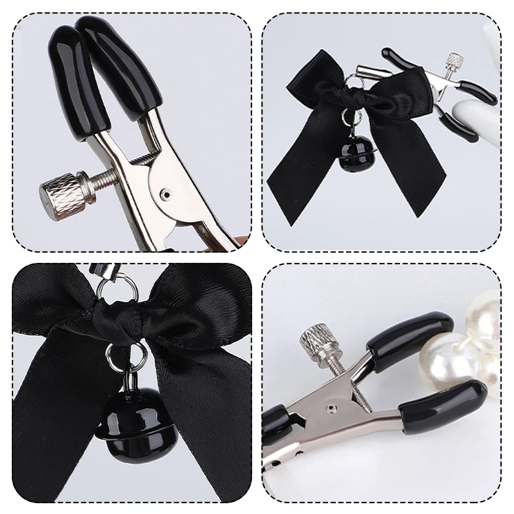 BDSM الوردي أسود أبيض أحمر امرأة مثير قابل للتعديل الحلمة كليب الثدي BDSM جرس صغير الكبار الوثن يمزح يمزح زوجين لعبة الجنس #3