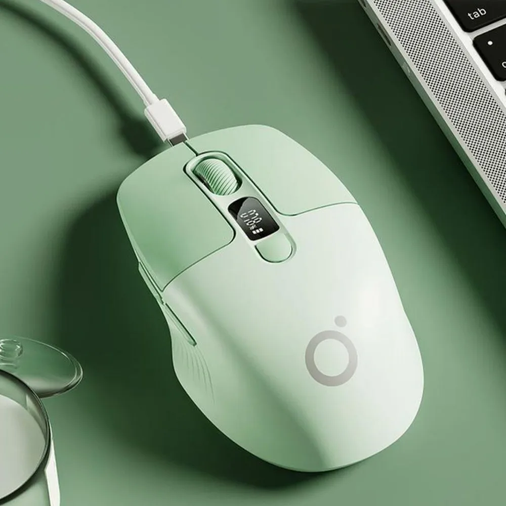Tampilan Layar Mouse Nirkabel Laptop 2.4G Mouse Bluetooth Nirkabel Senyap Isi Ulang Mouse Ergonomis Presisi Tinggi Kantor